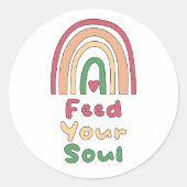 Geef je ziel motivatie boho-regenboog. ronde sticker (Voorkant)
