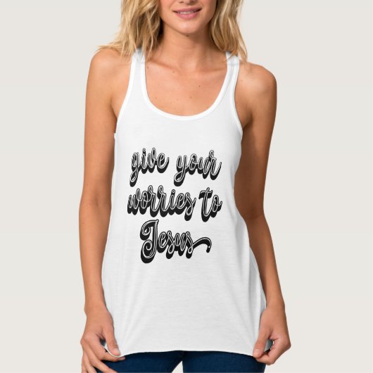 Geef je zorgen aan Jezus Tanktop (Voorkant)