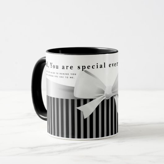 Geef je zwarte streep aan je eigen specialiteit mok (Voorkant links)