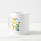 geef jezelf de tijd koffiemok (Voorkant links)