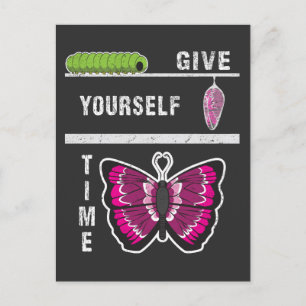 Geef jezelf de tijd vlinder Inspirerend quote Briefkaart