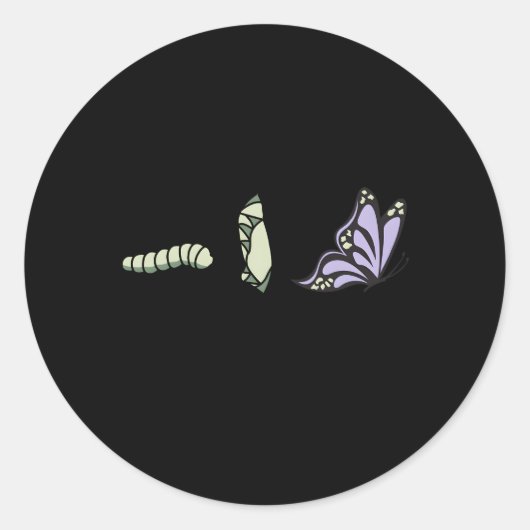 Geef jezelf de tijd voor Monarch Caterpillar aan B Ronde Sticker (Voorkant)