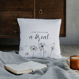 Geef jezelf een Break Waterverf Paardenbloem Kussen