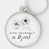 Geef jezelf een Break Waterverf Paardenbloem Sleutelhanger (Voorkant)