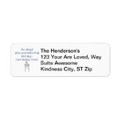 Geef jezelf een knuffel, aangepaste adresetiketten etiket (Voorkant)