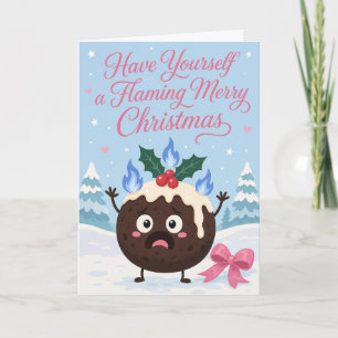 Geef jezelf een vlammend kerstfeest kaart