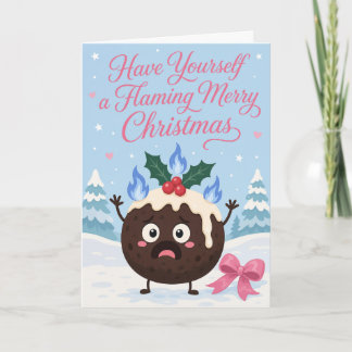 Geef jezelf een vlammend kerstfeest kaart