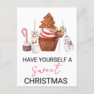 Geef jezelf een zoete Kerst traktatie Briefkaart