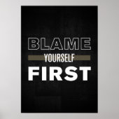 Geef jezelf eerst de schuld poster (Voorkant)