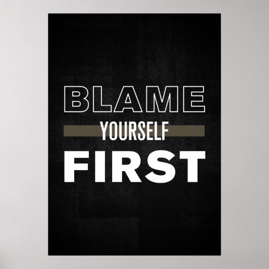 Geef jezelf eerst de schuld poster (Voorkant)