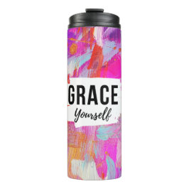 Geef jezelf genade Roze Abstract Inspirerende Tumb Thermosbeker
