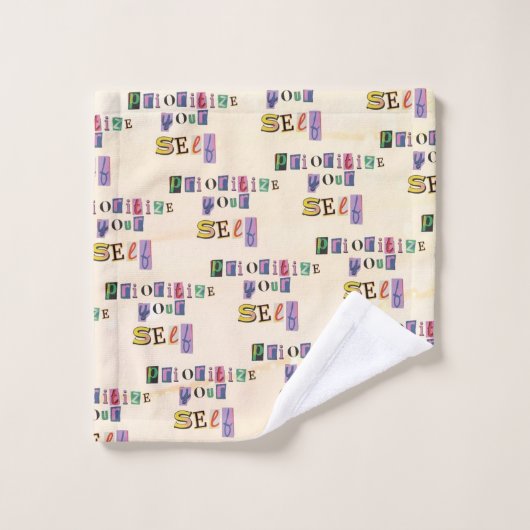 Geef jezelf prioriteit bad handdoek (Wasdoekje)