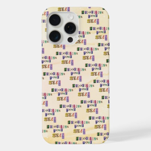 Geef jezelf prioriteit iPhone hoesje (Achterkant)
