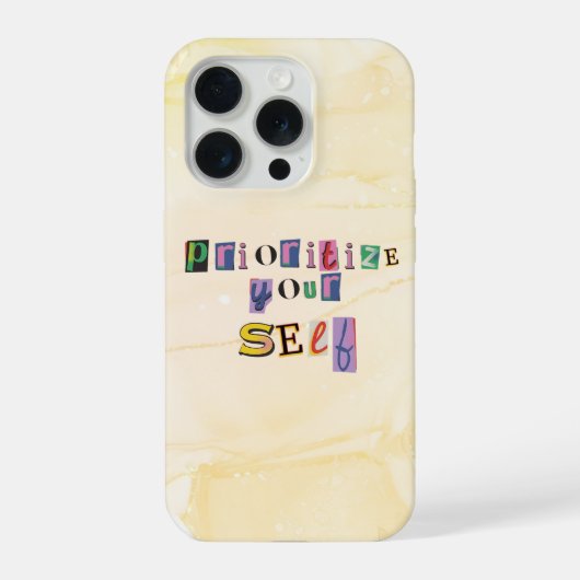 Geef jezelf prioriteit iPhone hoesje (Achterkant)