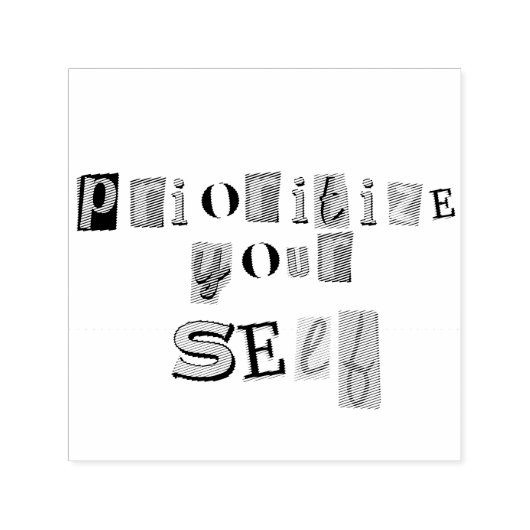 Geef jezelf prioriteit zelfinktende stempel (Design)