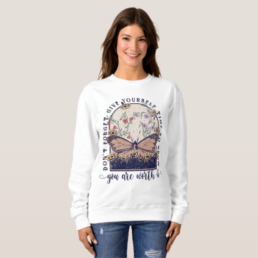 Geef jezelf tijd om te groeien trui (Voorkant volledig)