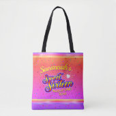 Geef Jouw tekst op Roze Zachte Zestien uit Tote Bag (Voorkant)