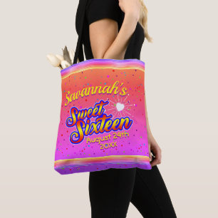 Geef Jouw tekst op Roze Zachte Zestien uit Tote Bag