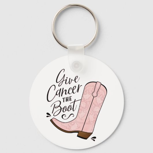 Geef kanker de Boot Breast Cancer Support Gift Sleutelhanger (Voorkant)