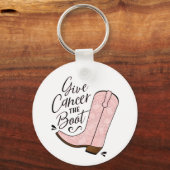 Geef kanker de Boot Breast Cancer Support Gift Sleutelhanger (Voorkant)