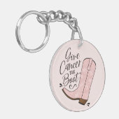Geef kanker de Boot Breast Cancer Support Gift Sleutelhanger (Voorkant Links)