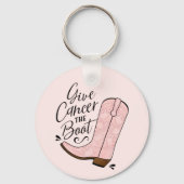 Geef kanker de Boot Breast Cancer Support Gift Sleutelhanger (Voorkant)