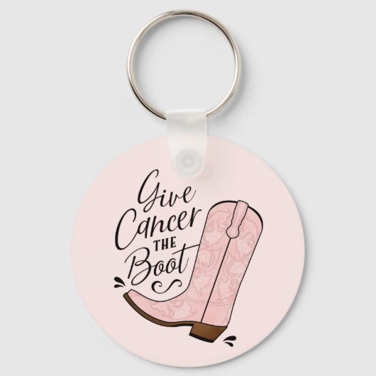 Geef kanker de Boot Breast Cancer Support Gift Sleutelhanger (Voorkant)