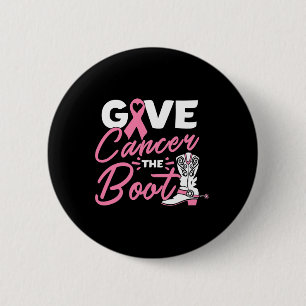 Geef kanker de Boot Pink Ribbon Breast Cancer Awa Ronde Button 5,7 Cm
