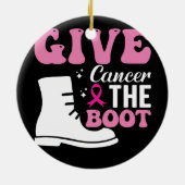 Geef kanker de bootborstkankerbewustzijn keramisch ornament (Achterkant)