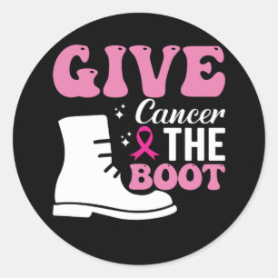 Geef kanker de bootborstkankerbewustzijn ronde sticker