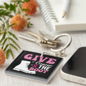 Geef kanker de bootborstkankerbewustzijn sleutelhanger (Voorkant Rechts)