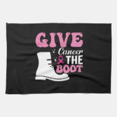 Geef kanker de bootborstkankerbewustzijn theedoek (Horizontaal)