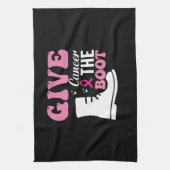 Geef kanker de bootborstkankerbewustzijn theedoek (Verticaal)