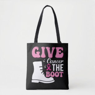 Geef kanker de bootborstkankerbewustzijn tote bag
