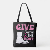 Geef kanker de bootborstkankerbewustzijn tote bag (Achterkant)