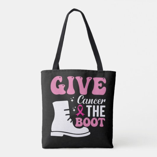 Geef kanker de bootborstkankerbewustzijn tote bag (Achterkant)