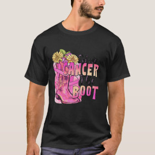 Geef kanker de schoen cowboy en zonnebloem borst c t-shirt