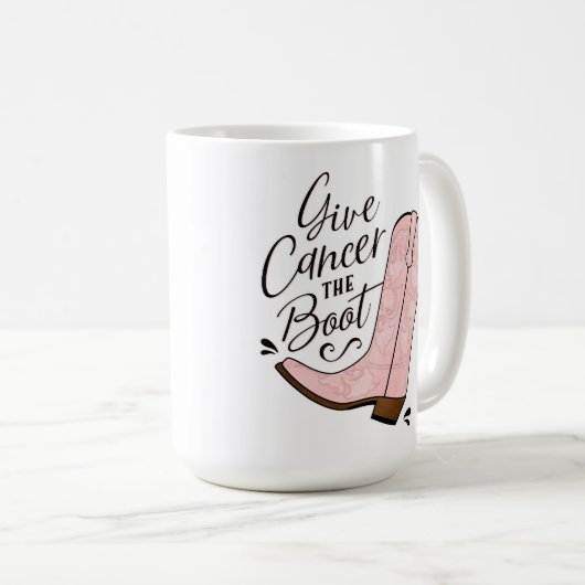 Geef Kanker het Bewust van de Borstkanker van de W Koffiemok (Voorkant rechts)