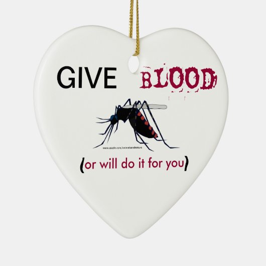 Geef kerstversiering met de bloedmuggen keramisch ornament (Rechts)