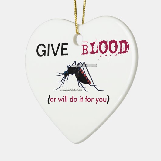 Geef kerstversiering met de bloedmuggen keramisch ornament (Links)