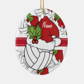 Geef kerstvolleybal aan keramisch ornament (Rechts)