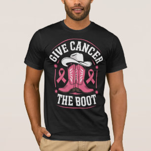 Geef Kreeft de Boot – Roze Cowboy Boots Borst Ca T-shirt