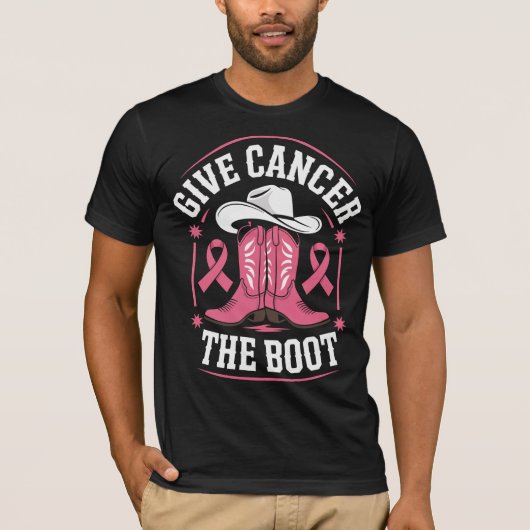 Geef Kreeft de Boot – Roze Cowboy Boots Borst Ca T-shirt (Voorkant)