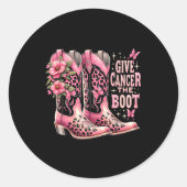 Geef Kreeft De Boot Westers Cowgirl Boots Breast Ronde Sticker (Voorkant)