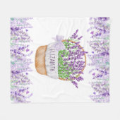 Geef Lavender Floral Paars Green Basket aan Fleece Deken (Voorkant (Horizontaal))