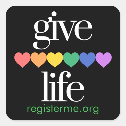 Geef Leven Orgaandonor Registratie Stickers (Voorkant)