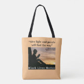 Geef licht, Ella Baker citaat, Tote Bag (Achterkant)