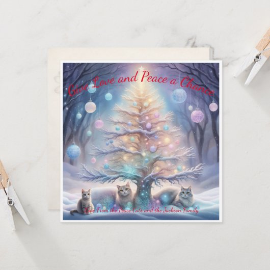 Geef liefde en vrede een kans. Global Harmony-Kaar Kaart (Voorkant / Achterkant in situ)