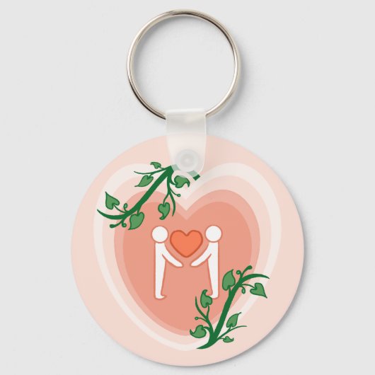 Geef liefde Hart Sleutelhanger (Voorkant)