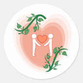 Geef liefde ronde sticker (Voorkant)